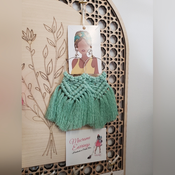 Macrame Earrings - Sunshine Yellow - Picture 4 of 7